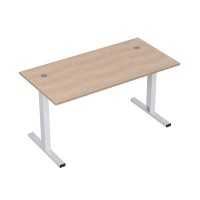 Стиль 2МТ.179 (Дуб/Алюминий матовый) Стол рабочий, прямолинейный