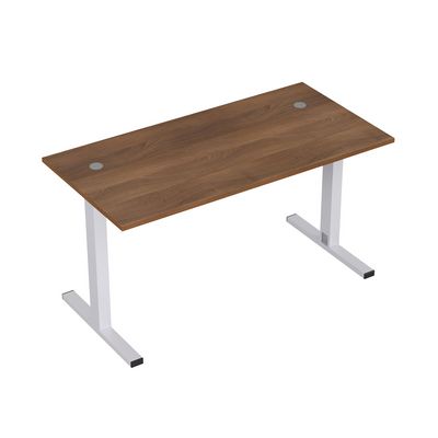 Стиль 2МТ.179 (Шамони темный/Алюминий матовый) Стол рабочий, прямолинейный