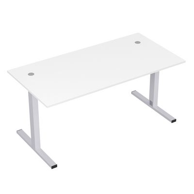 Стиль 2МТ.184 (Белый/Алюминий матовый) Стол рабочий, прямолинейный