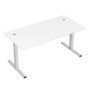 Стиль 2МТ.184 (Белый/Алюминий матовый) Стол рабочий, прямолинейный