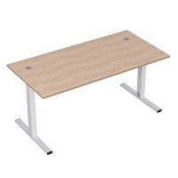 Стиль 2МТ.184 (Дуб/Алюминий матовый) Стол рабочий, прямолинейный