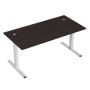 Стиль 2МТ.184 (Венге/Алюминий матовый) Стол рабочий, прямолинейный