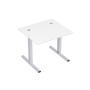 Стиль 2МТ.187 (Белый/Алюминий матовый) Стол рабочий, прямолинейный