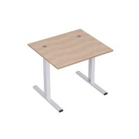 Стиль 2МТ.187 (Дуб/Алюминий матовый) Стол рабочий, прямолинейный