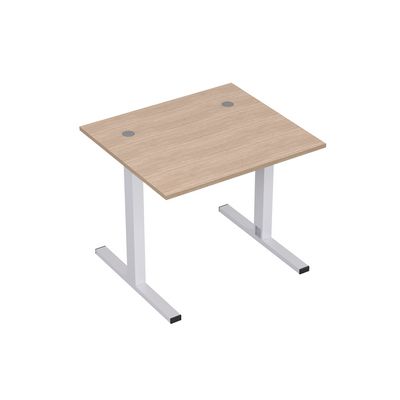 Стиль 2МТ.187 (Дуб/Алюминий матовый) Стол рабочий, прямолинейный