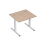 Стиль 2МТ.187 (Дуб/Алюминий матовый) Стол рабочий, прямолинейный