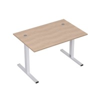 Стиль 2МТ.188  (Дуб/Алюминий матовый) Стол рабочий, прямолинейный