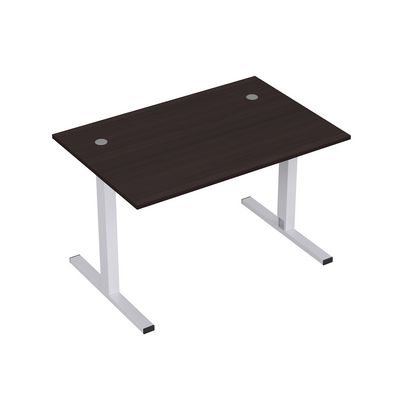 Стиль 2МТ.188  (Венге/Алюминий матовый) Стол рабочий, прямолинейный