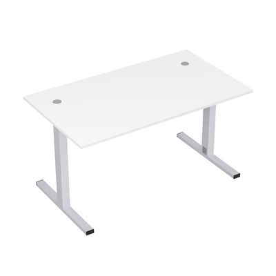 Стиль 2МТ.189 (Белый/Алюминий матовый) Стол рабочий, прямолинейный