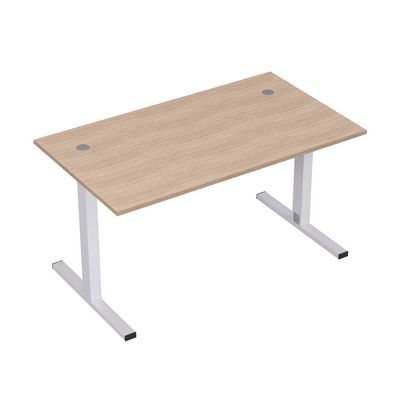 Стиль 2МТ.189 (Дуб/Алюминий матовый) Стол рабочий, прямолинейный