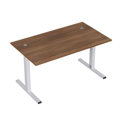 Стиль 2МТ.189 (Шамони темный/Алюминий матовый) Стол рабочий, прямолинейный