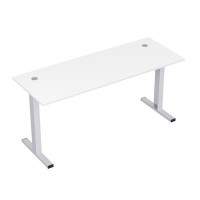 Стиль 2МТК.064 (Белый/Алюминий матовый) Стол рабочий, прямолинейный с кабель-каналом