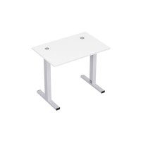 Стиль 2МТК.067  (Белый/Алюминий матовый) Стол рабочий, прямолинейный с кабель-каналом