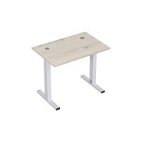 Стиль 2МТК.067  (Сканди/Алюминий матовый) Стол рабочий, прямолинейный с кабель-каналом