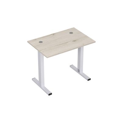 Стиль 2МТК.067  (Сканди/Алюминий матовый) Стол рабочий, прямолинейный с кабель-каналом