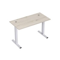 Стиль 2МТК.068 (Сканди/Алюминий матовый) Стол рабочий, прямолинейный с кабель-каналом