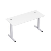 Стиль 2МТК.069 (Белый/Алюминий матовый) Стол рабочий, прямолинейный с кабель-каналом
