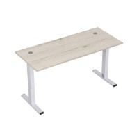 Стиль 2МТК.069 (Сканди/Алюминий матовый) Стол рабочий, прямолинейный с кабель-каналом