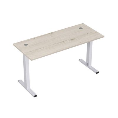 Стиль 2МТК.069 (Сканди/Алюминий матовый) Стол рабочий, прямолинейный с кабель-каналом