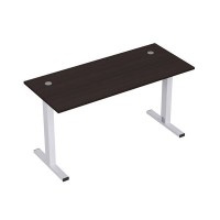 Стиль 2МТК.069 (Венге/Алюминий матовый) Стол рабочий, прямолинейный с кабель-каналом