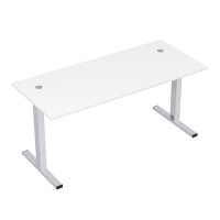 Стиль 2МТК.074 (Белый/Алюминий матовый) Стол рабочий, прямолинейный с кабель-каналом