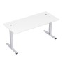 Стиль 2МТК.074 (Белый/Алюминий матовый) Стол рабочий, прямолинейный с кабель-каналом