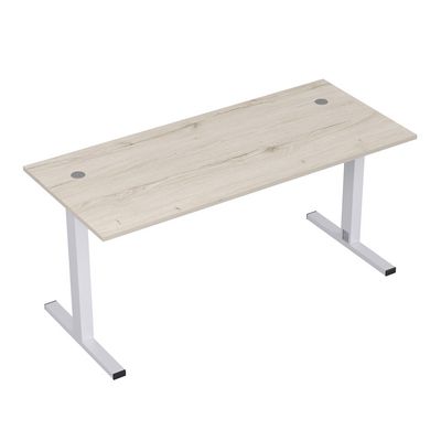 Стиль 2МТК.074 (Сканди/Алюминий матовый) Стол рабочий, прямолинейный с кабель-каналом