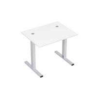 Стиль 2МТК.077 (Белый/Алюминий матовый) Стол рабочий, прямолинейный с кабель-каналом