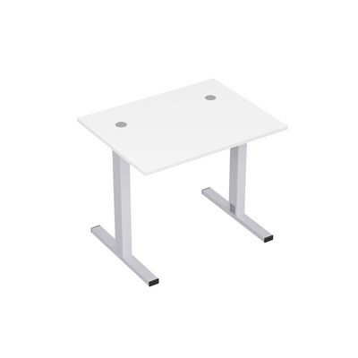 Стиль 2МТК.077 (Белый/Алюминий матовый) Стол рабочий, прямолинейный с кабель-каналом