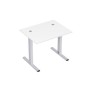 Стиль 2МТК.077 (Белый/Алюминий матовый) Стол рабочий, прямолинейный с кабель-каналом