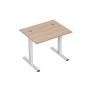 Стиль 2МТК.077 (Дуб/Алюминий матовый) Стол рабочий, прямолинейный с кабель-каналом