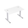 Стиль 2МТК.078  (Белый/Алюминий матовый) Стол рабочий, прямолинейный с кабель-каналом