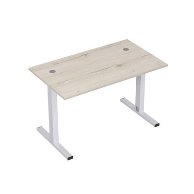 Стиль 2МТК.078  (Сканди/Алюминий матовый) Стол рабочий, прямолинейный с кабель-каналом