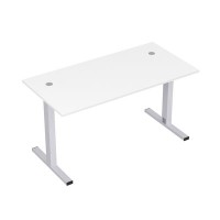 Стиль 2МТК.079 (Белый/Алюминий матовый) Стол рабочий, прямолинейный с кабель-каналом