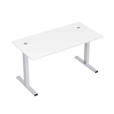 Стиль 2МТК.079 (Белый/Алюминий матовый) Стол рабочий, прямолинейный с кабель-каналом