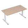 Стиль 2МТК.084  (Дуб/Алюминий матовый) Стол рабочий, прямолинейный с кабель-каналом