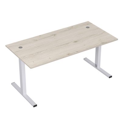 Стиль 2МТК.084  (Сканди/Алюминий матовый) Стол рабочий, прямолинейный с кабель-каналом