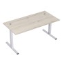 Стиль 2МТК.084  (Сканди/Алюминий матовый) Стол рабочий, прямолинейный с кабель-каналом