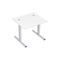 Стиль 2МТК.087  (Белый/Алюминий матовый) Стол рабочий, прямолинейный с кабель-каналом