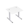 Стиль 2МТК.087  (Белый/Алюминий матовый) Стол рабочий, прямолинейный с кабель-каналом