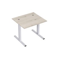 Стиль 2МТК.087  (Сканди/Алюминий матовый) Стол рабочий, прямолинейный с кабель-каналом