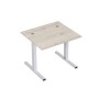 Стиль 2МТК.087  (Сканди/Алюминий матовый) Стол рабочий, прямолинейный с кабель-каналом