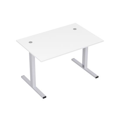 Стиль 2МТК.088  (Белый/Алюминий матовый) Стол рабочий, прямолинейный с кабель-каналом