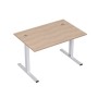 Стиль 2МТК.088  (Дуб/Алюминий матовый) Стол рабочий, прямолинейный с кабель-каналом