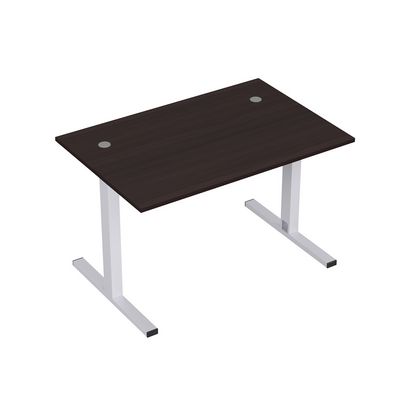 Стиль 2МТК.088  (Венге/Алюминий матовый) Стол рабочий, прямолинейный с кабель-каналом