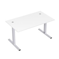 Стиль 2МТК.089  (Белый/Алюминий матовый) Стол рабочий, прямолинейный с кабель-каналом