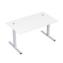 Стиль 2МТК.089  (Белый/Алюминий матовый) Стол рабочий, прямолинейный с кабель-каналом