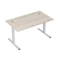 Стиль 2МТК.089  (Сканди/Алюминий матовый) Стол рабочий, прямолинейный с кабель-каналом