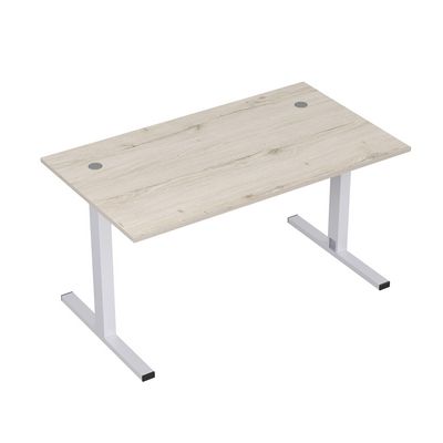 Стиль 2МТК.089  (Сканди/Алюминий матовый) Стол рабочий, прямолинейный с кабель-каналом