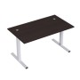 Стиль 2МТК.089  (Венге/Алюминий матовый) Стол рабочий, прямолинейный с кабель-каналом